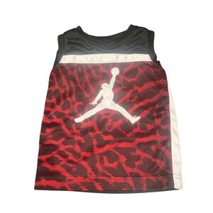 Nike Jordan Basketball Jersey Tank Top Toddler 3T Red Black White Jumpman